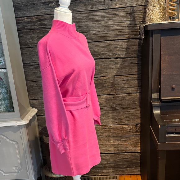 Yllw the Label Pink Coco Long Sleeve Sweater Dress - Picture 10 of 11